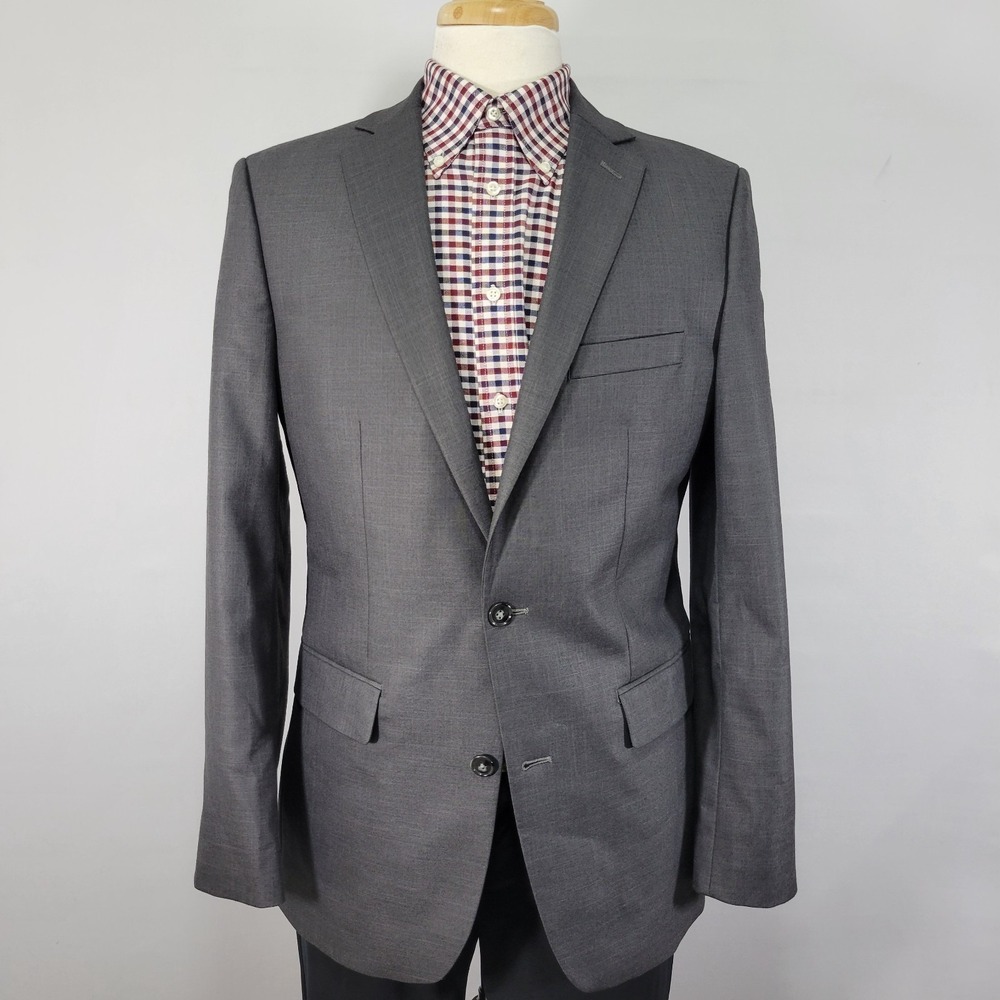 APT.9 Men's Sport Coat Blazer Two Button‎ Gray Premier Flex Slim Size 40L